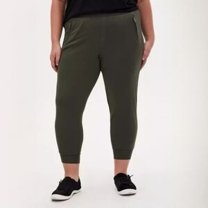 TORRID Relaxed Fit Jogger Lightweight Ponte Mid-Rise Pant In Green Plus Size 2X
